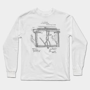 Type Writing Machine Vintage Patent Hand Drawing Long Sleeve T-Shirt